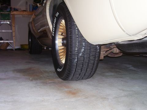 1979 Chevrolet Camaro - Rear wheel and tire detail on a 1979 Chevrolet Camaro with gold turbine style rims.
