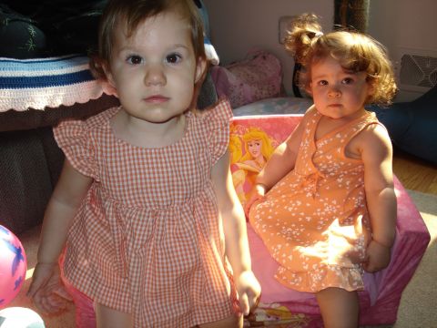 2000 Ford Crown Victoria - Two young girls are posing for a photo in a room with toys and furniture. The girl on the left is wearing an orange and white checkered dre…