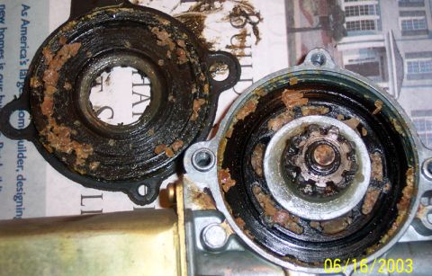 1991 Ford LTD Crown Victoria - Remove all fragments of destroyed bushings from motor. Pry off c clip and remove gear assembly
