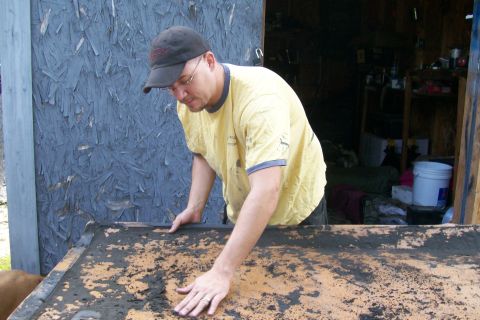 1992 Ford C-350 (Centurion Conversions) - I found just wiping with my hands, most of the remaining foam came off.