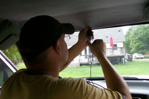 1992 Ford C-350 (Centurion Conversions) - Putting the visors back in.