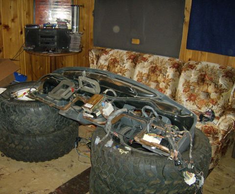 1990 Ford Bronco - Dash being rewired.