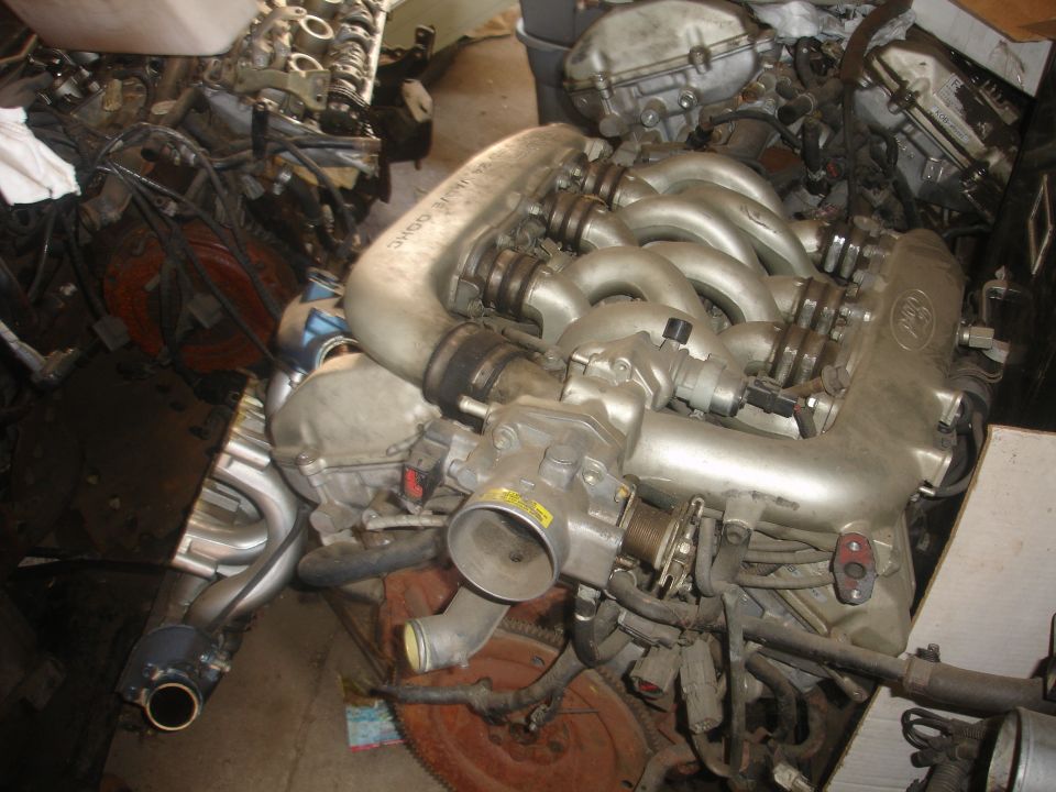 Ford V6 engine with "Ford" logo on intake manifold