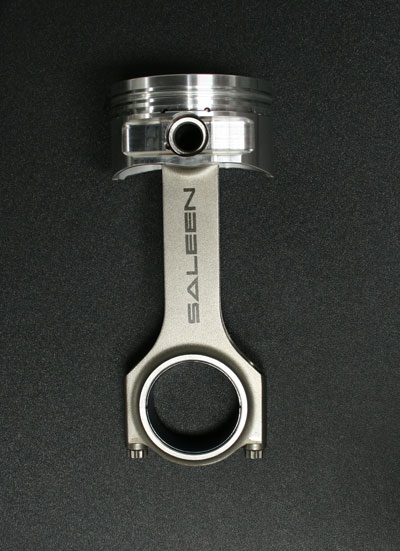 2007 Ford Mustang - Photograph of a Saleen-branded forged piston and connecting rod assembly.