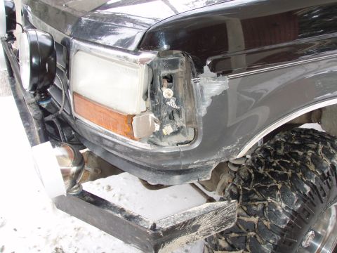 1992 Ford Bronco - i hit a tree a while back so here is my headlight repair write-up