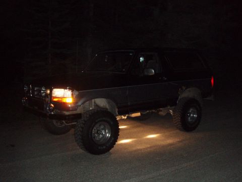 1992 Ford Bronco - rock lights at night!