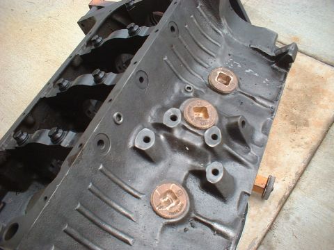 1957 Ford Custom Sedan - Installed screw-in freeze plugs and oil galley plugs.