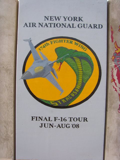 1978 Ford Bronco - A hand-painted white commemorative panel reading "NEW YORK AIR NATIONAL GUARD" above the 174th Fighter Wing Syracuse emblem, a green cobra…