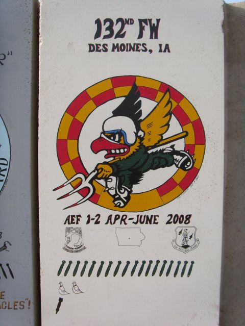 1978 Ford Bronco - Insignia for the 132nd FW in Des Moines, IA, a cartoon eagle and dated April-June 2008.