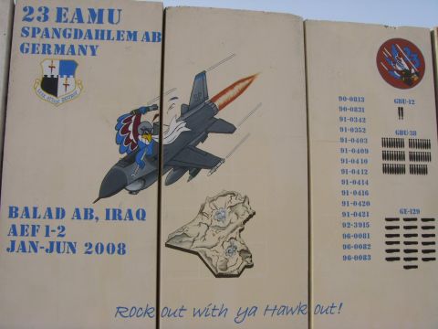 1978 Ford Bronco - Painted panels display military jet, map of Iraq, and ordnance designations from Balad AB, Iraq.