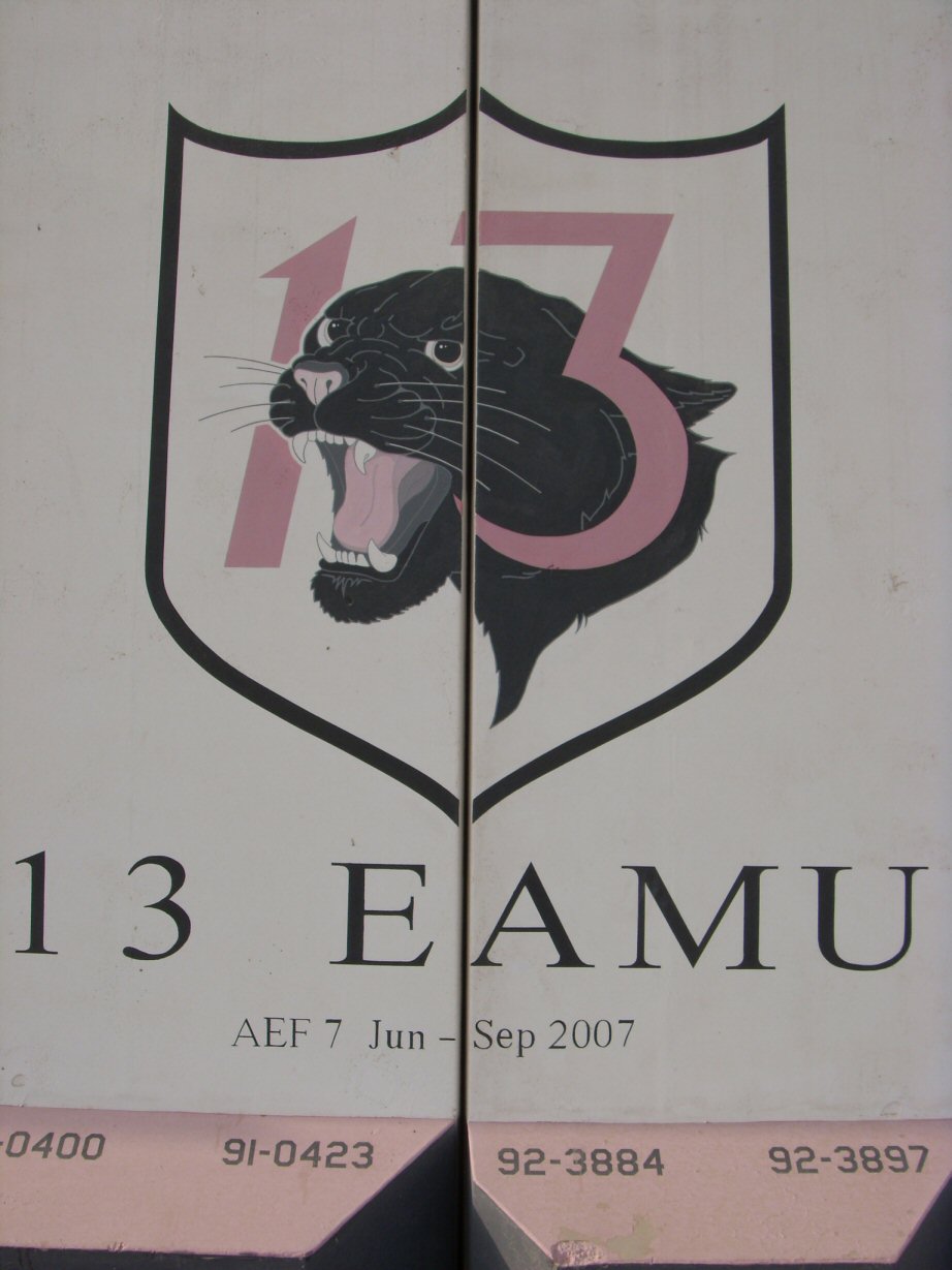 Shield with panther, 13 EAMU, and dates June-September 2007