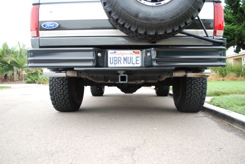 1994 Ford Bronco - The rear of a Ford Bronco shows its spare tire and California license plate.