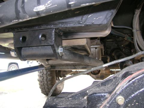 1996 Ford Bronco - Undercarriage view of a vehicle's linkage guard, showing its mounting hardware and connection points.