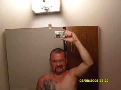 1989 Ford Bronco - A man takes a selfie in a mirror, holding a digital camera. The timestamp on the photo reads 03/08/2008 22:20.