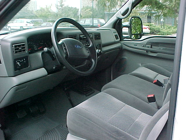Interior view of truck seats and dashboard