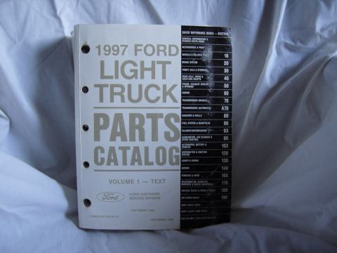 2007 Ford Mustang - Photograph of the 1997 Ford Light Truck Parts Catalog Volume 1 Text cover with section index.