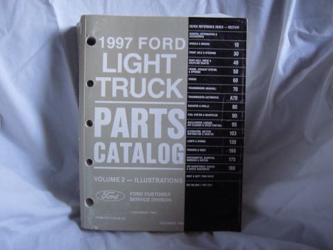 2007 Ford Mustang - Photograph of the 1997 Ford Light Truck Parts Catalog Volume 2 Illustrations cover with section index.