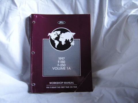 2007 Ford Mustang - Photograph of the maroon Ford 1997 F-150/F-250 Workshop Manual Volume 1A cover.