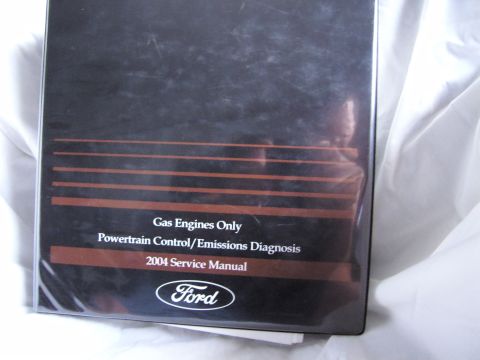 2007 Ford Mustang - Photo of a Ford 2004 'Gas Engines Only' Powertrain Control/Emissions Diagnosis service manual binder cover.