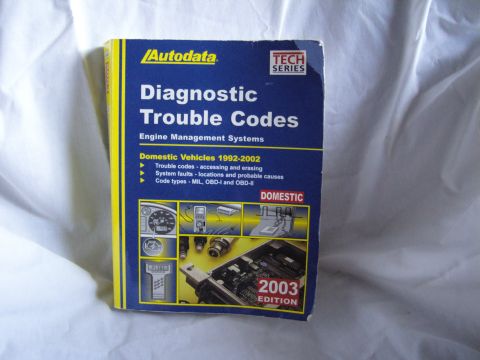 2007 Ford Mustang - Photo of the Autodata Tech Series Diagnostic Trouble Codes 2003 Edition manual cover for domestic vehicles.