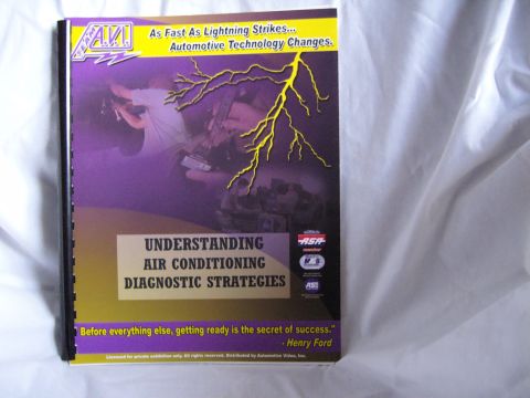 2007 Ford Mustang - Spiral-bound front cover of the Automotive Video Inc. Understanding Air Conditioning Diagnostic Strategies training manual.