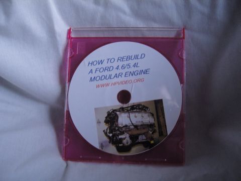 2007 Ford Mustang - Photograph of a How to Rebuild a Ford 4.6/5.4L Modular Engine disc from HPvideo.org, not a document page.