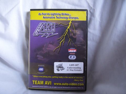 2007 Ford Mustang - Photograph of the Automotive Video Inc. LBT-107 Understanding AC Diagnostic Strategies DVD case, not a document page.