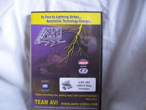 2007 Ford Mustang - Photograph of the Automotive Video Inc. LBT-103 OBD II Diagnostic Strategies DVD case, not a document page.