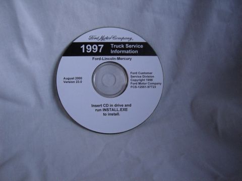 2007 Ford Mustang - Product photo of a single Ford 1997 Truck Service Information CD, not a technical document.