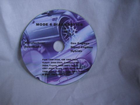 2007 Ford Mustang - Product photo of a Mode 6 Diagnostics software CD, not a technical document.
