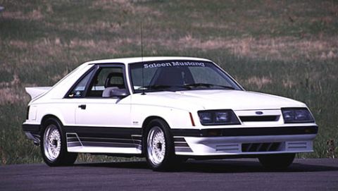 1985 Ford Mustang - This 1985 Ford Mustang Saleen has distinctive body modifications and graphics.