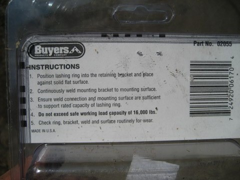 1995 Ford Bronco - Packaging for Buyers Products Company shows installation instructions and part number 02055.