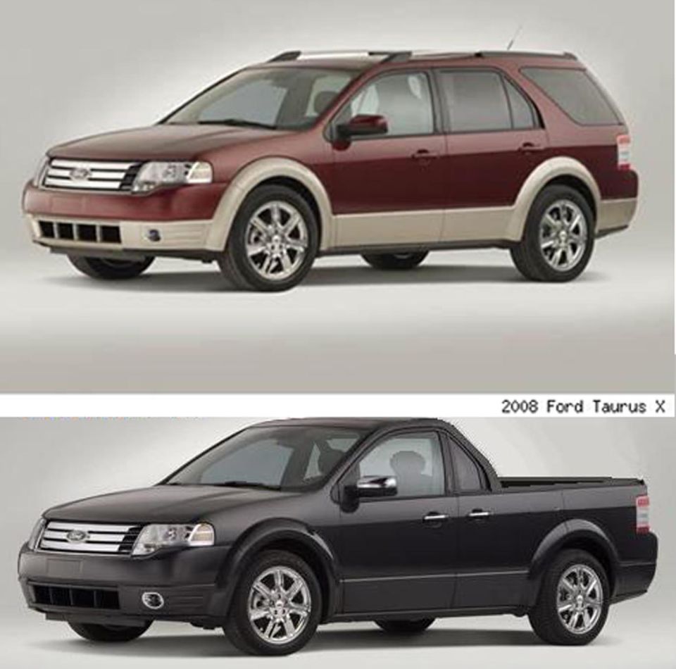 2008 Ford Taurus X SUV and pickup truck