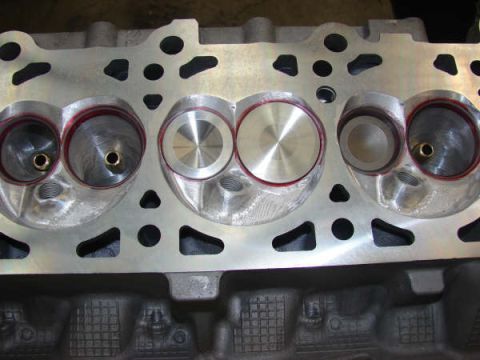 2007 Ford Mustang - Photo of a physical cylinder head, not a technical document.