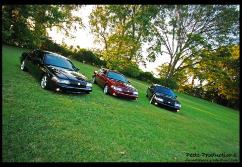 2003 Mercury Marauder - Local Mustang summer meet. L to R: Embassy, MM2004, Drewstang