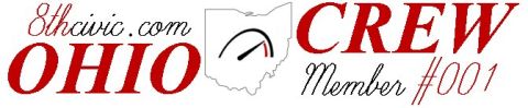 1999 Ford Taurus - This document displays '8thcivic.com OHIO CREW Member #001' alongside a graphic of Ohio and a speedometer.