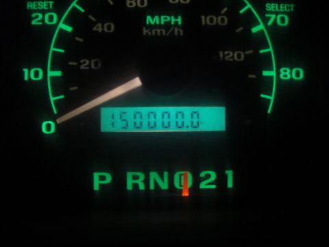 1993 Ford Bronco - The odometer reads 150000.0 miles, and the gear selector shows P R N D 2 1.
