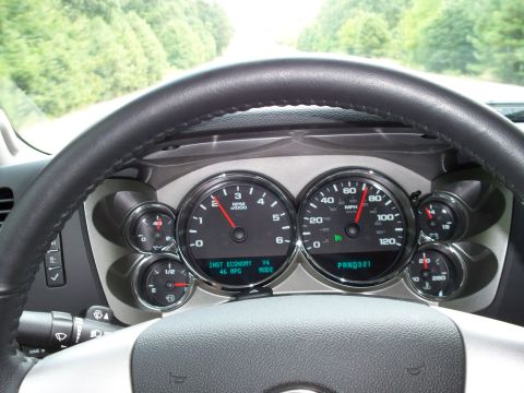 1996 Ford Bronco - The interior of a vehicle shows a dashboard with a steering wheel and gauges. The speedometer reads approximately 70 MPH, and the tachomete…