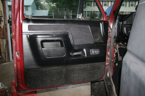 1989 Ford Bronco - Interior view of the driver's side door panel on a 1989 Ford Bronco.