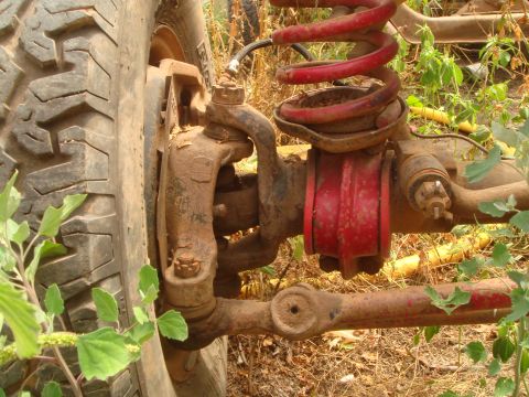 1992 Ford Bronco - This image shows the suspension components of an off-road vehicle, not a specific model year.