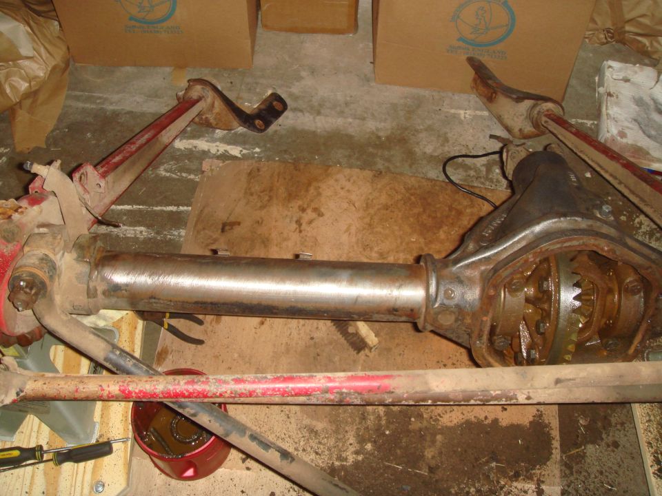 Ford Bronco front axle assembly with differential housing visible
