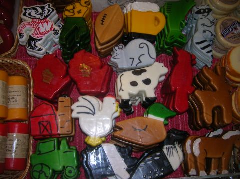 1996 Ford Bronco - A collection of novelty soaps includes farm animals, a tractor, a barn, and other whimsical shapes.