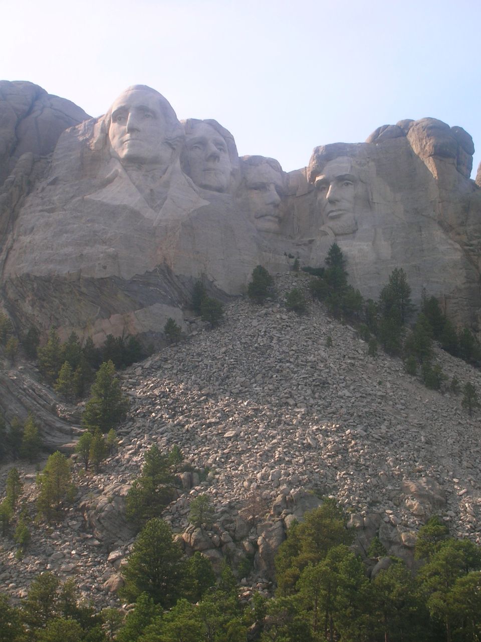 Mount Rushmore National Memorial with four presidential faces carved into the granite cliffside