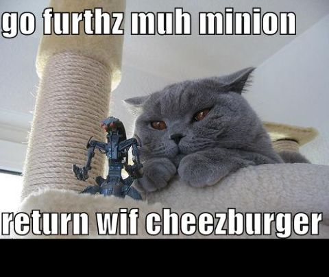 1988 Mercury Grand Marquis - Cat and toy robot on a scratching post with meme text.