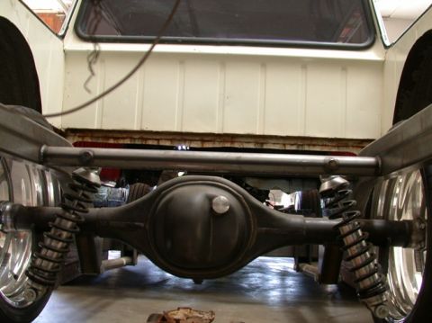 1964 Ford Ranchero - Custom rear suspension and axle on a pickup truck project.