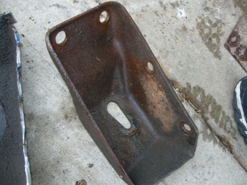 1984 Ford Bronco - Pass side motor mount brace from the Bronco subframe. This one unbolts.