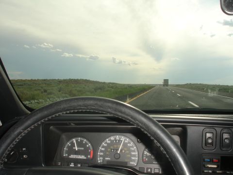 1990 Ford Taurus - Driving on the highway from the interior of a 1990 Ford Taurus.