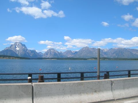1996 Ford Bronco - Scenic view of mountains and a lake, likely taken from a bridge or overpass.