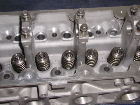 2007 Ford Mustang - This is a close-up view of an engine's cylinder head, showing the valves and their springs.