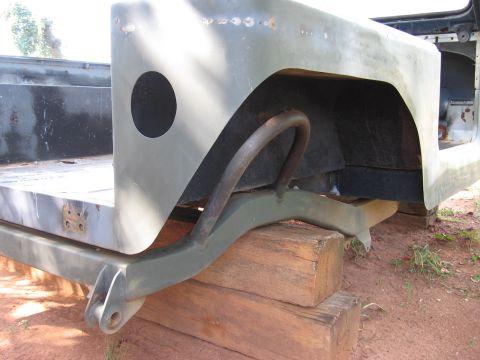 1980 Jeep CJ7 - This photo shows a section of a Jeep CJ tub and frame, not a complete vehicle.